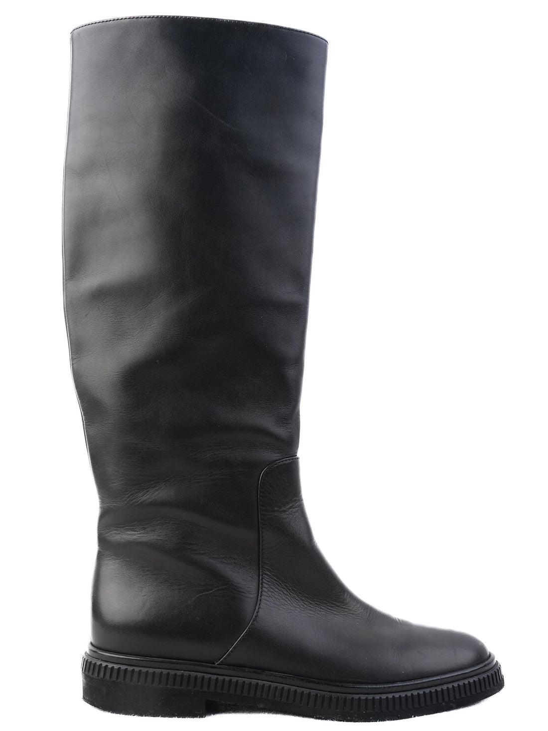 Excellent Sergio Rossi Black Leather Knee-High Boots Size 36