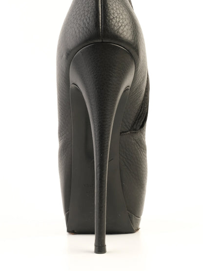 Giuseppe Zanotti Black Ankle Boots Leather Size 37.5 Excellent