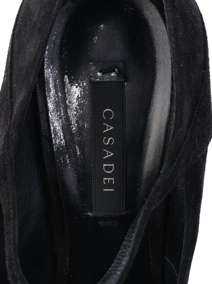 Excellent Casadei Black Suede High-Heeled Shoes Size N/A