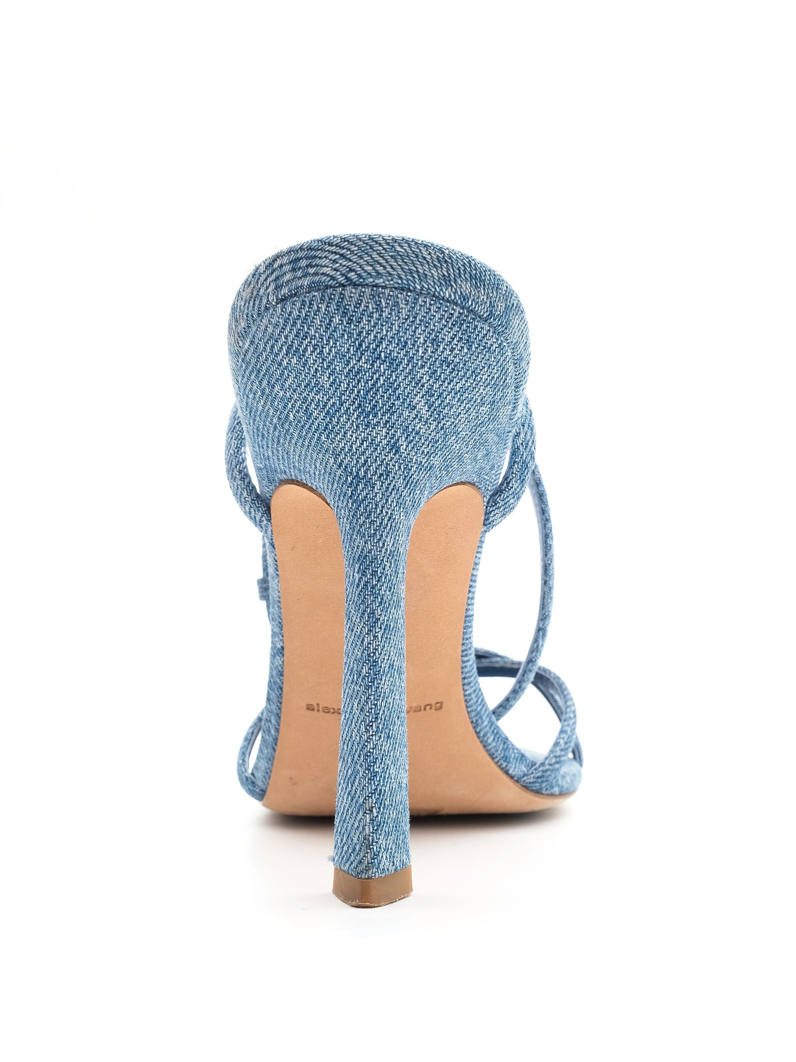 Excellent Alexander Wang Blue Leather High-Heeled Sandals Size 38