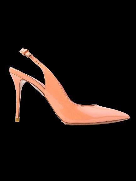 Excellent Lesilla Orange Leather Stilettos Slingback Size 37.5