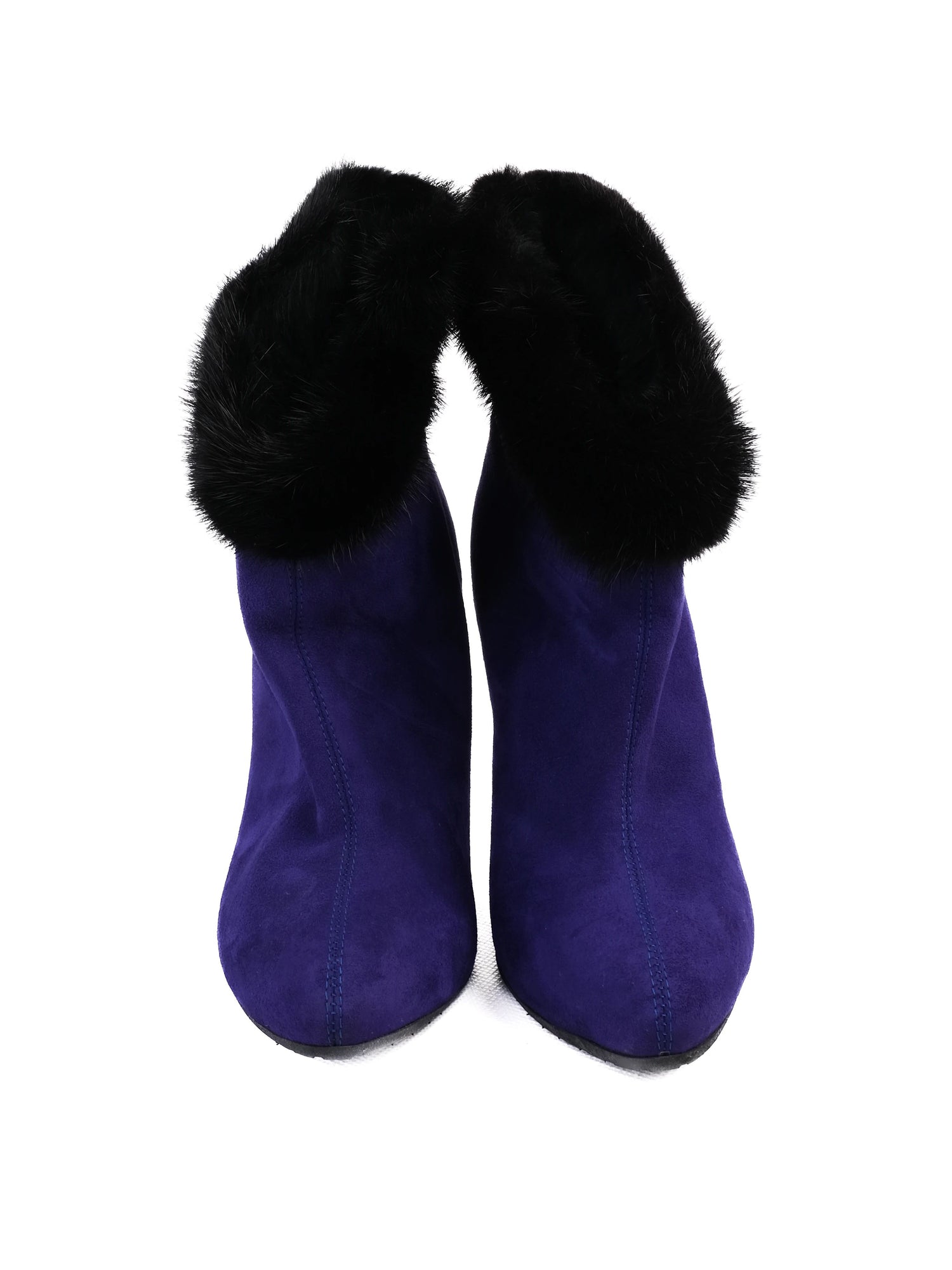 Perfect Giuseppe Zanotti Purple Leather High-Heeled Ankle Boots Size 37.5