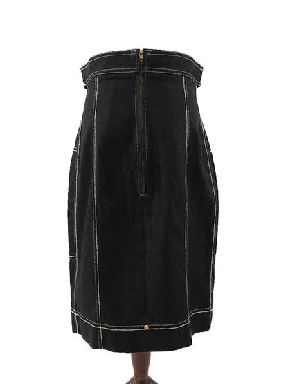 EXCELLENT Clips Blue Nylon WomenÕs High-Waisted Skirt Size L
