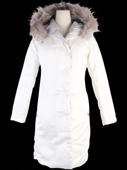 Max Mara Gray Padded Winter Coat with Fur-Lined Hood Size M