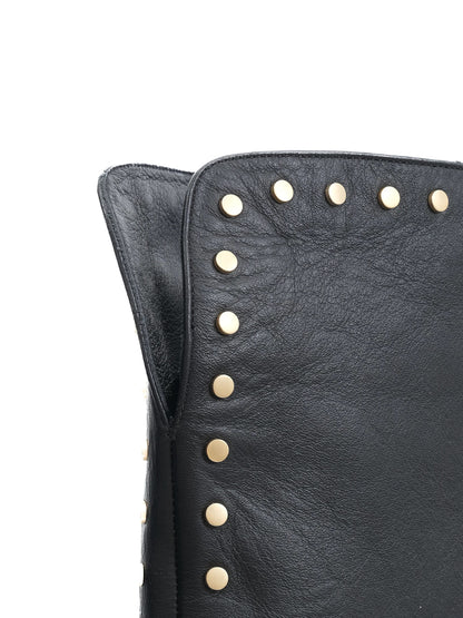 Excellent Jimmy Choo Black Leather Knee-High Boots Size 37