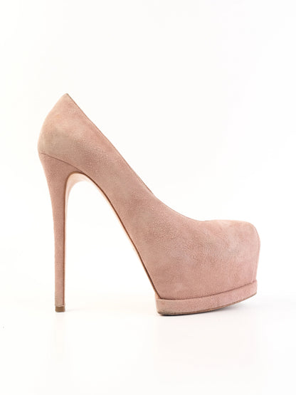 Excellent Gianmarco Lorenzi Pink Leather High-Heeled Shoes Size 38