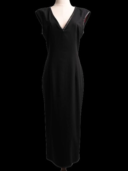 Excellent Dsquared2 Black Wool Sleeveless Dress V-Neck Women&