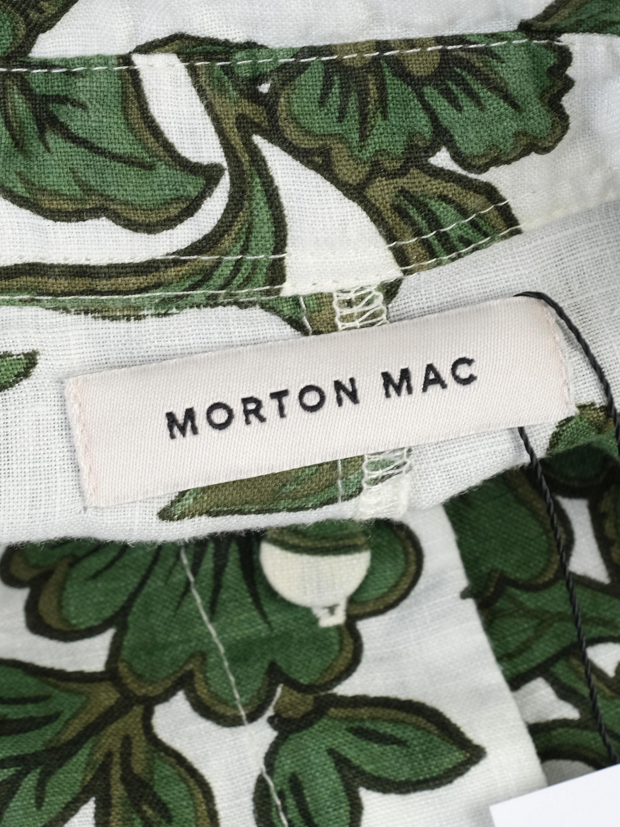 NEW Morton Mac Long-Sleeved Floral Shirt Green Size L Women