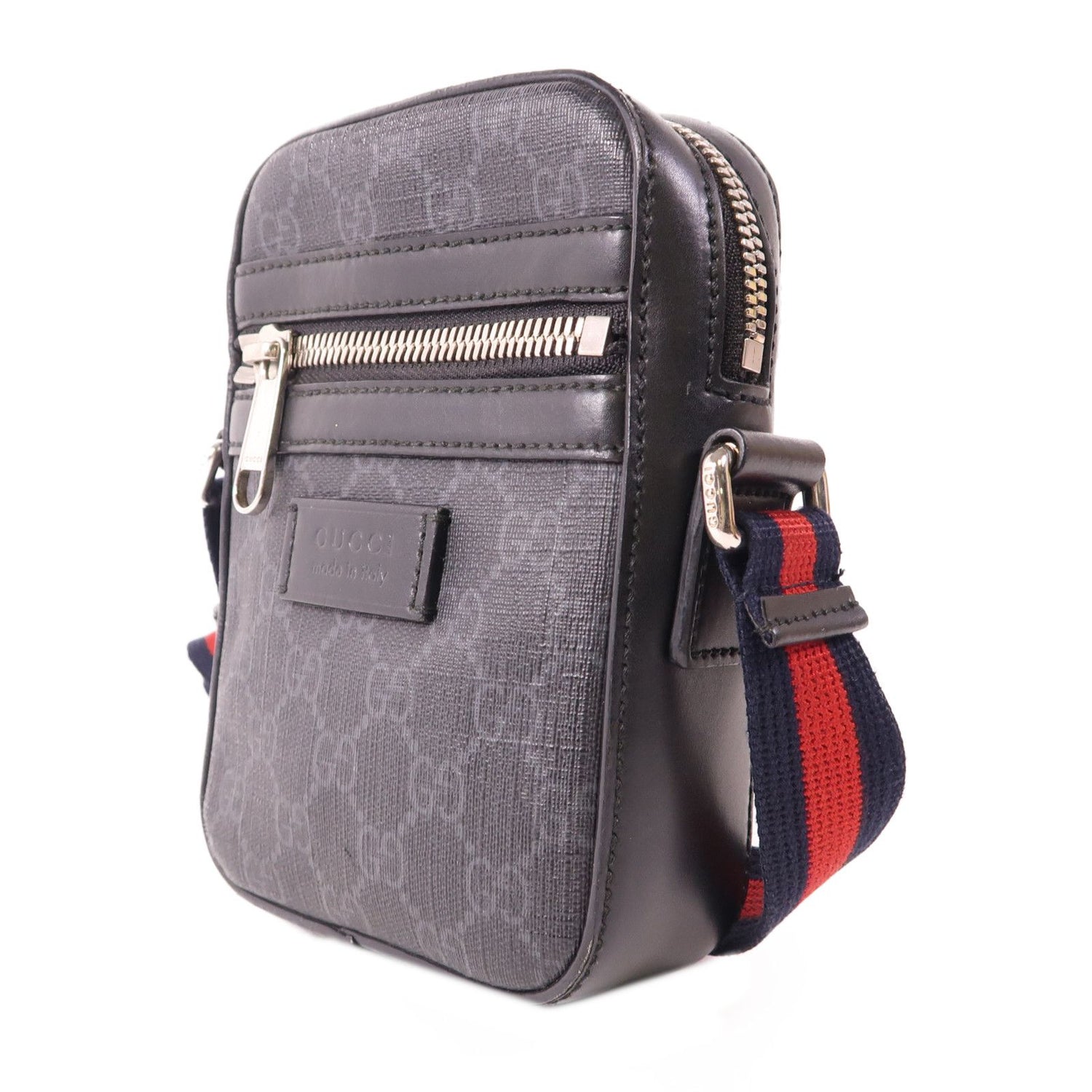 Gucci GG Supreme Monogram Appia Calfskin Web Small Camera Messenger Bag