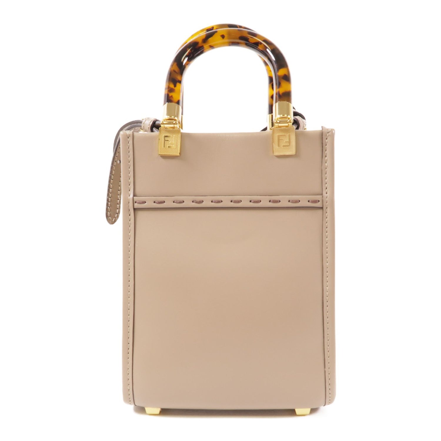 Fendi Cowhide Leather Mini Sunshine Shopper Hand-turned Shoulder Bag 2way Shoulder Bag Gray Grey Calfskin (cowhide) 8