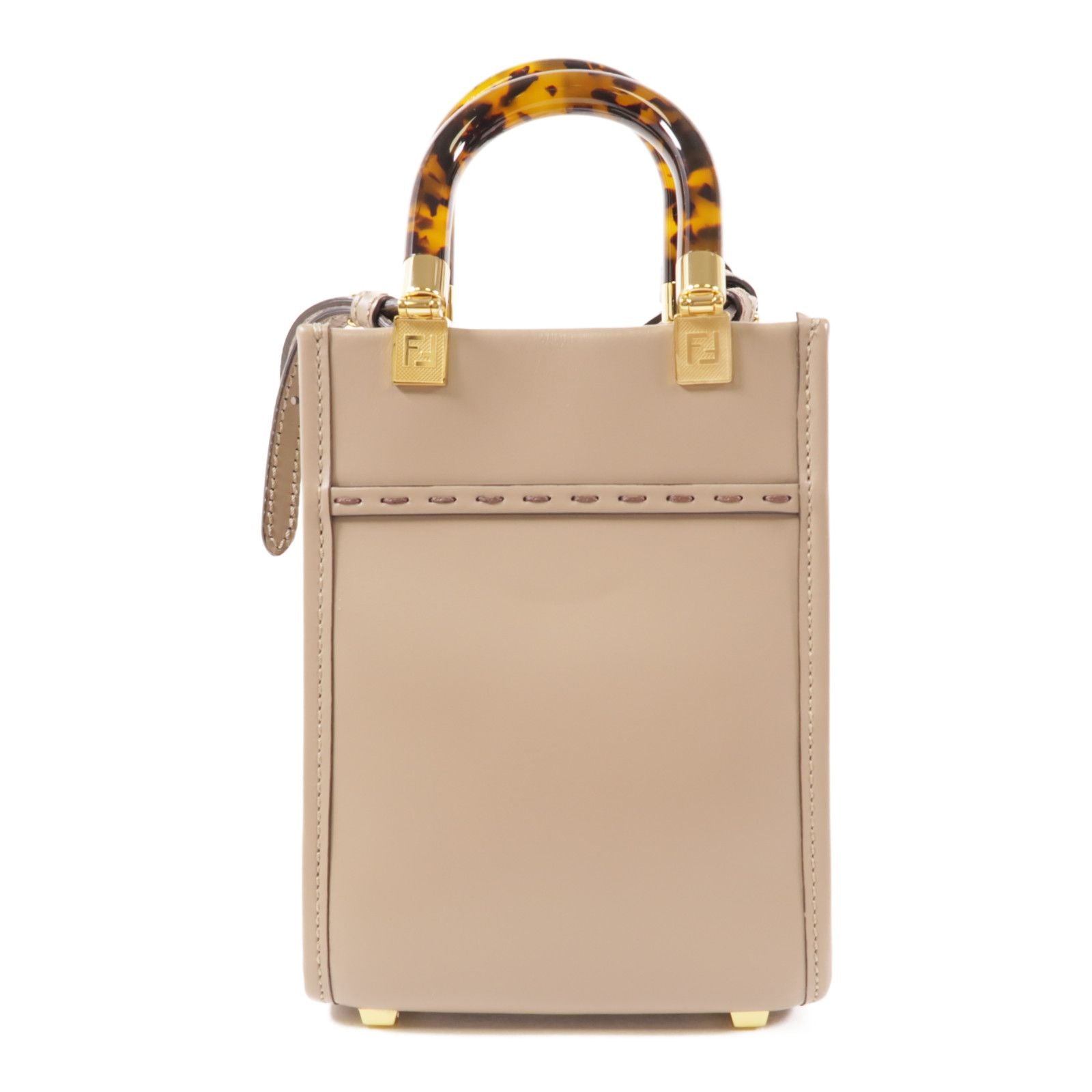 Fendi Cowhide Leather Mini Sunshine Shopper Hand-turned Shoulder Bag 2way Shoulder Bag Gray Grey Calfskin (cowhide) 8