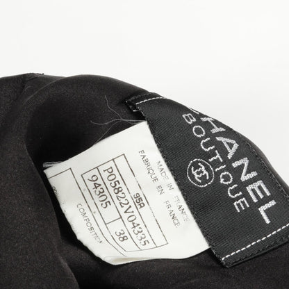 Chanel Black Coco Mark Button Dress Wool P 05822v 04335