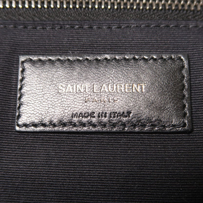 Yves Saint Laurent Cowhide Leather Niki Large Silver Shoulder Bag Black Calfskin (cowhide) Pmr 504