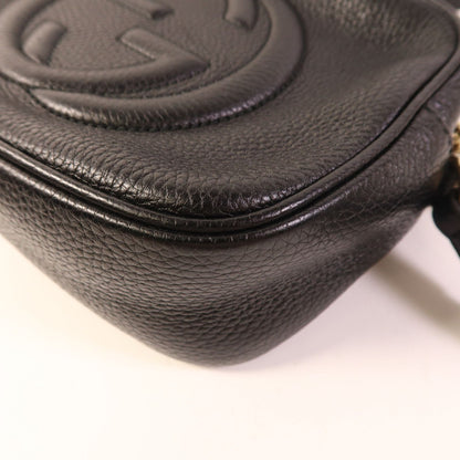 Gucci Cowhide Leather Shoulder Bag Black Calfskin (cowhide) 308364