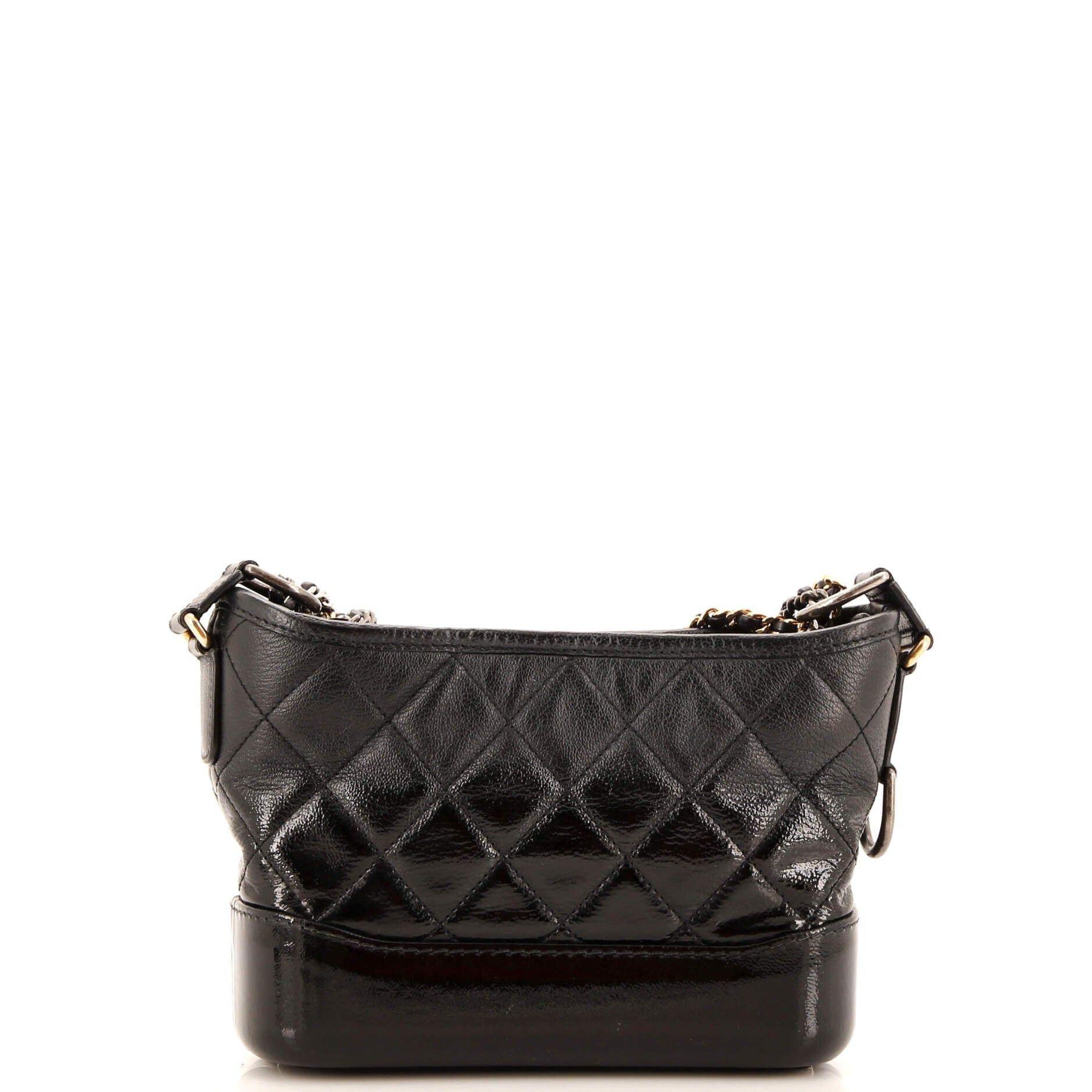Chanel Gabrielle Hobo Quilted Goatskin And Patent Small