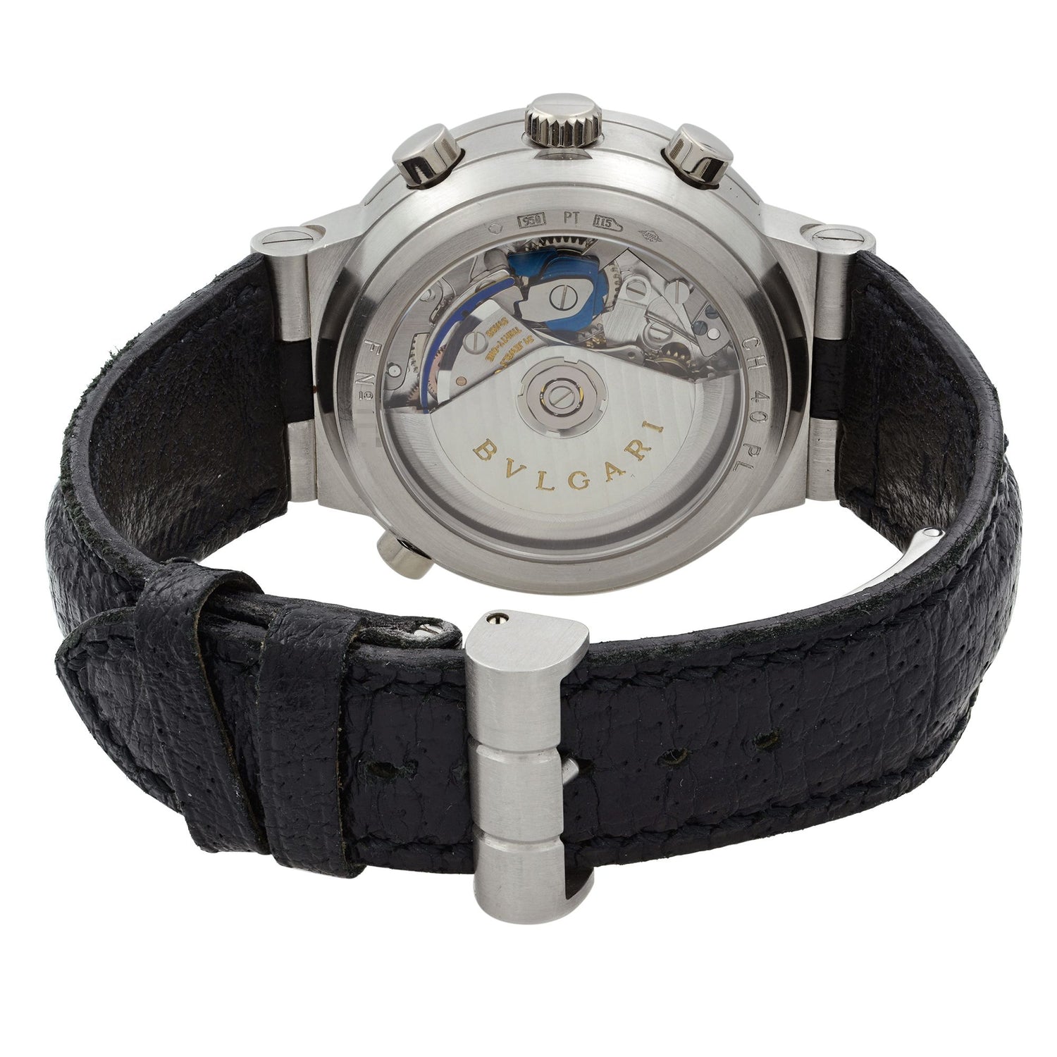 Bvlgari Diagono Rattrapante Platinum Split Seconds White Dial Mens Watch CH40 PL