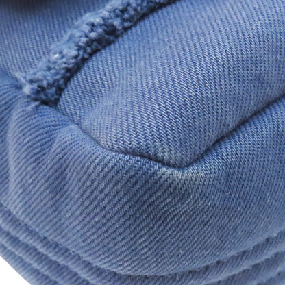 Chanel Coco Shoulder Handbag Blue Chevron Quilted Denim