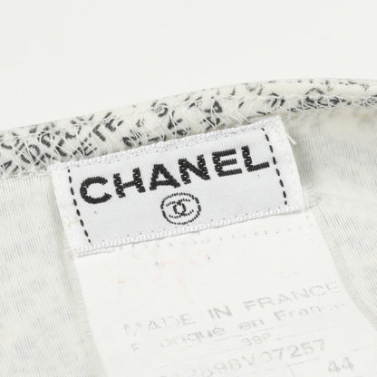 Chanel White Black All-over Logo Print Side Zip Tank Top Other Nylon P 12898v 07257