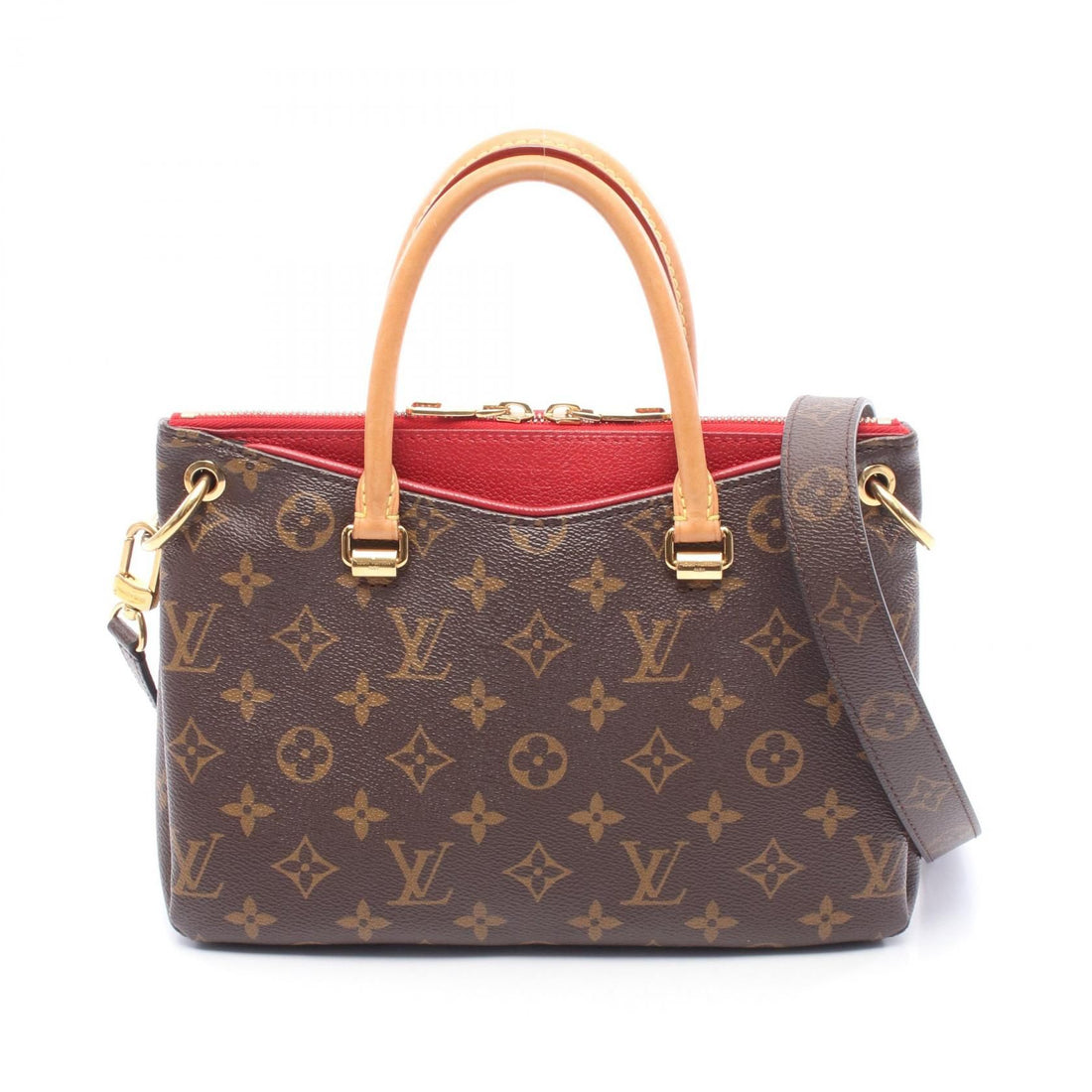 Louis Vuitton Palas Bb Cerise Brown Red Handbag M 41241