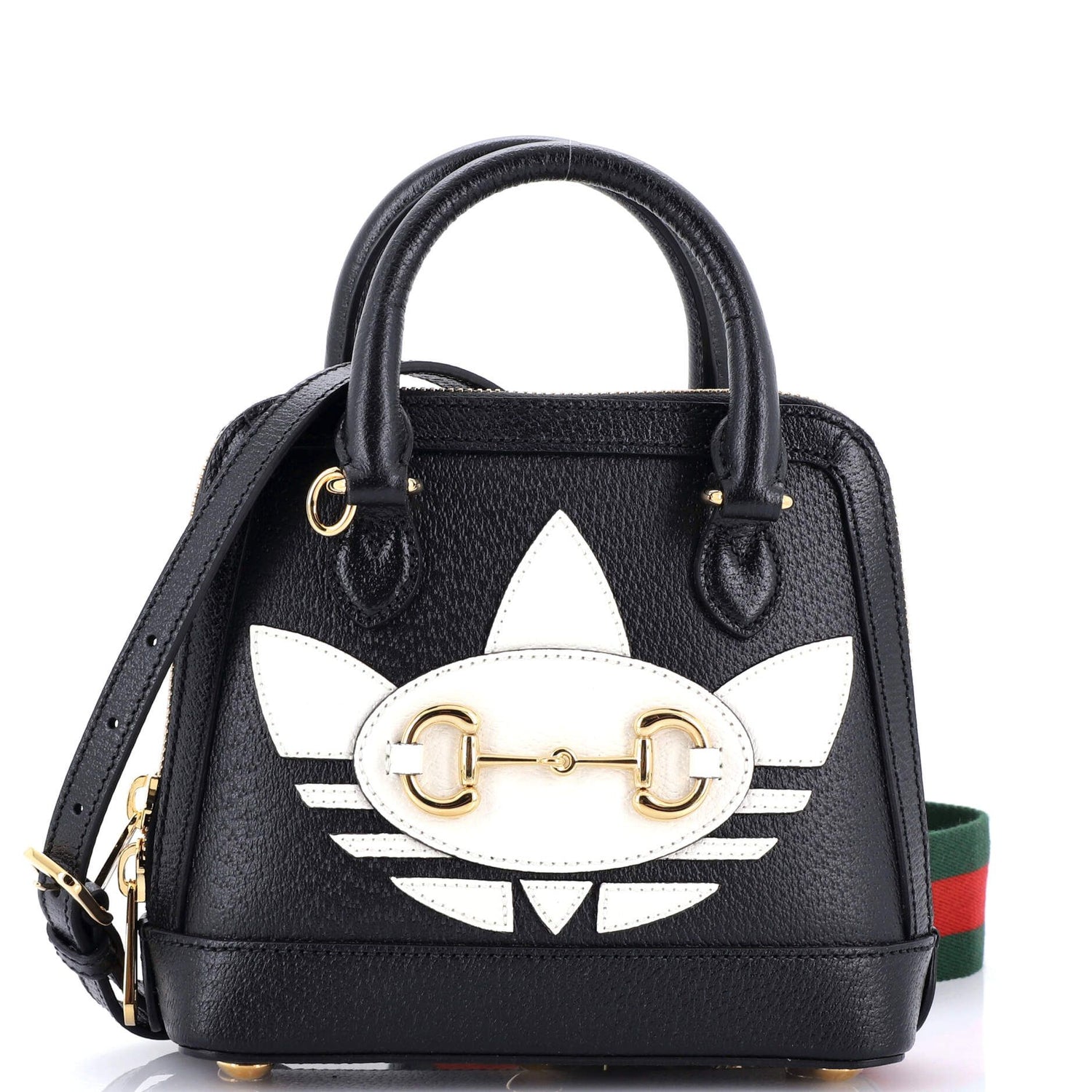 Gucci X Adidas Horsebit 1955 Top Handle Bag Leather With Applique Mini