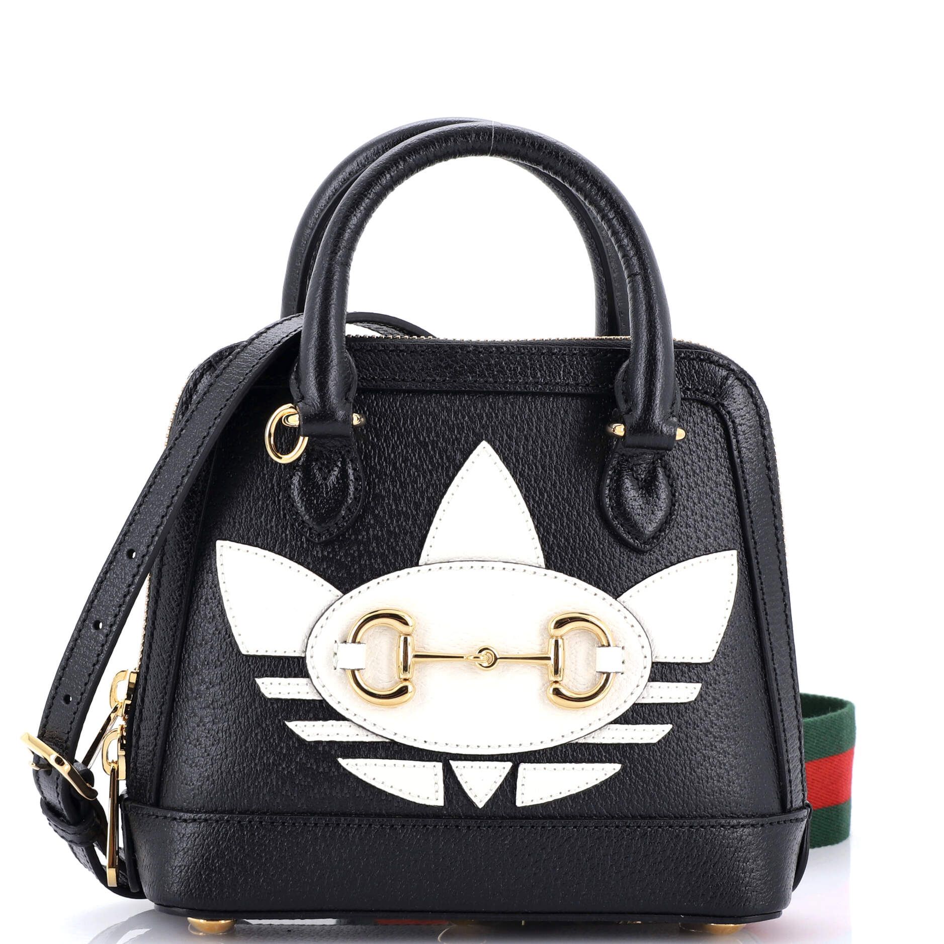 Gucci X Adidas Horsebit 1955 Top Handle Bag Leather With Applique Mini