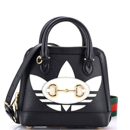 Gucci X Adidas Horsebit 1955 Top Handle Bag Leather With Applique Mini