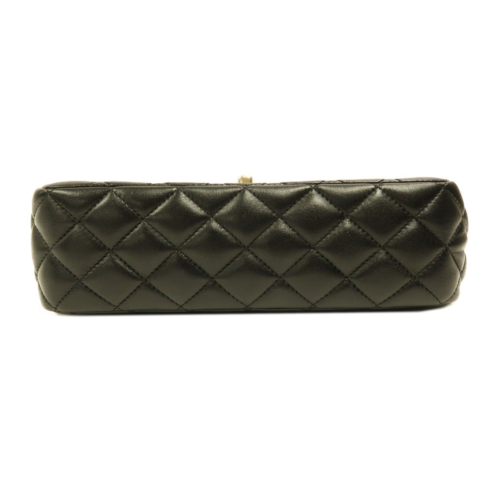 Chanel Black Sheepskin Leather Chain Shoulder Gold Leather Hand Grinded Shoulder And Back Bag Black 2way Shoulder