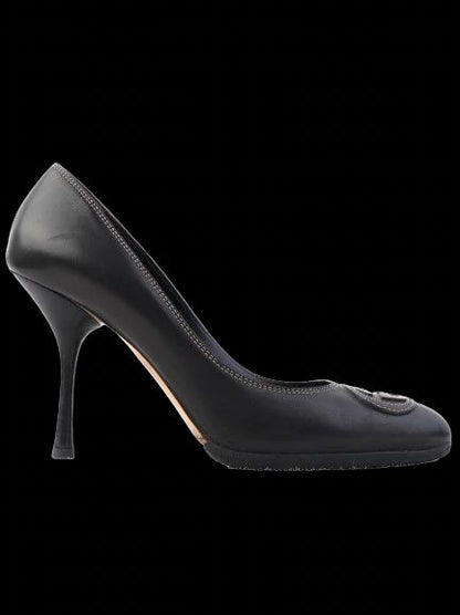 Excellent Gucci Black Leather High-Heeled Shoes Size 38 Women