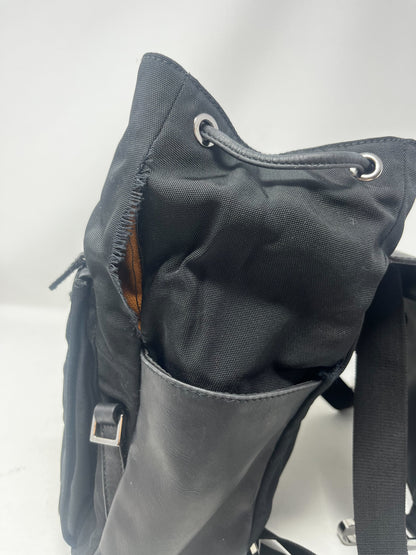 Gucci Backpack Nylon Leather Black