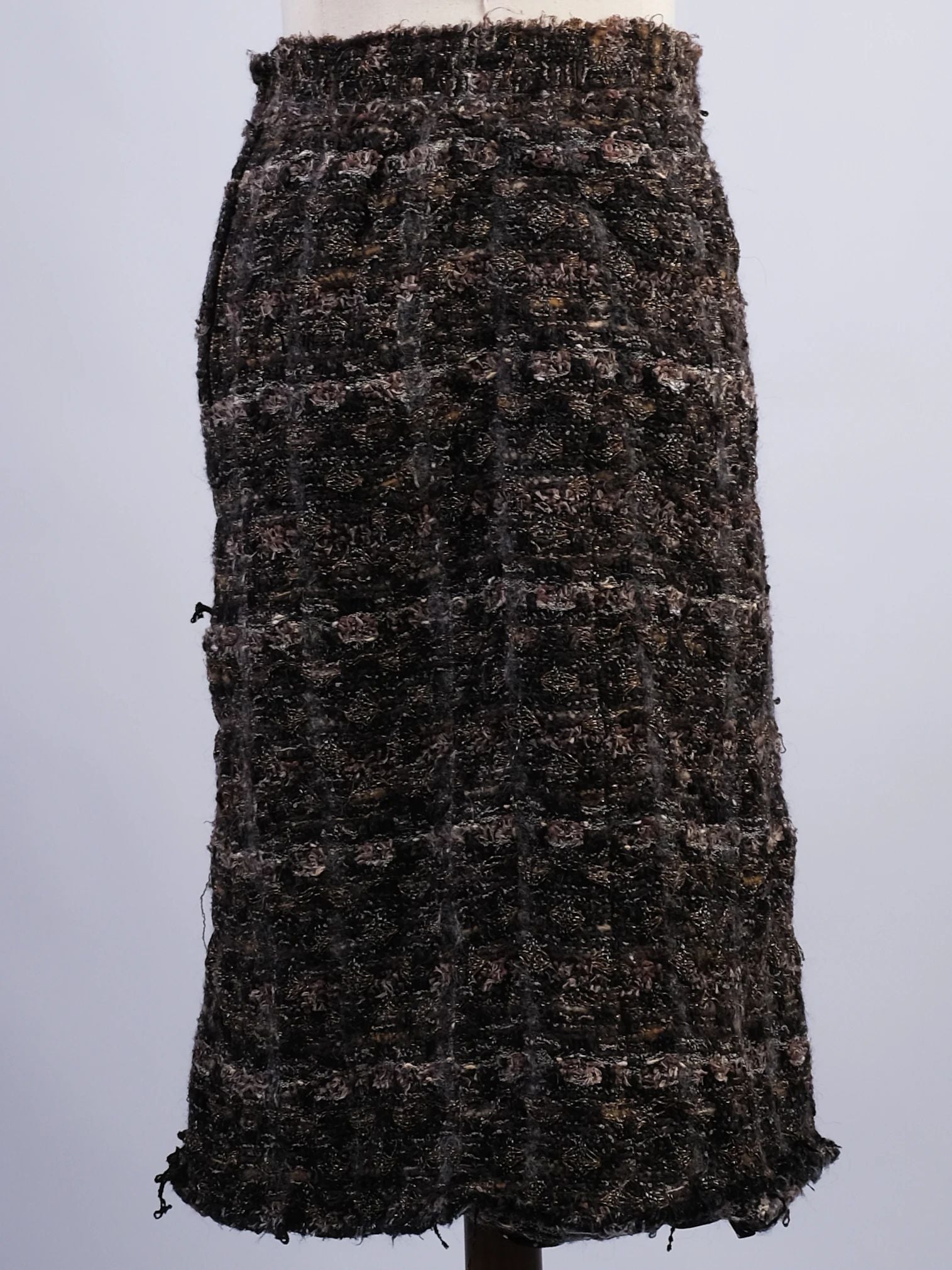 Excellent Dolce Gabbana Black Wool Knee-Length Skirt Size S