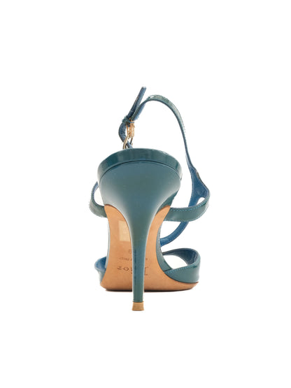 Excellent Dior Green Leather High-Heeled Sandals Size 39