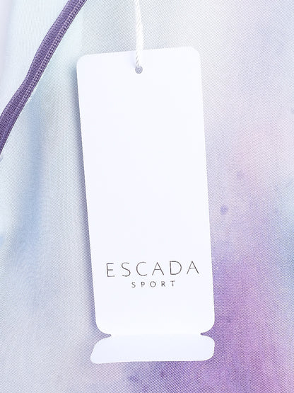 NEW Escada Black T-Shirt XL Colorful Floral Design Cotton