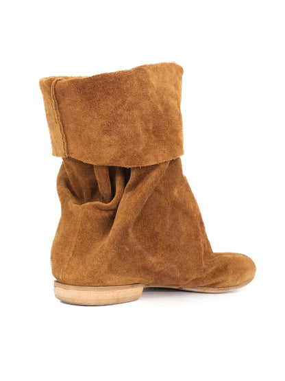 Excellent Fabio Rusconi Orange Leather Slouchy Boot Size 36.5