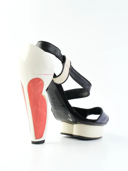 Excellent Marc Jacobs High-Heeled Platform Sandals Leather Size 38