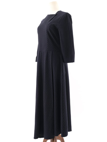 Excellent Marella Black Viscose Long Sleeve Dress Size M