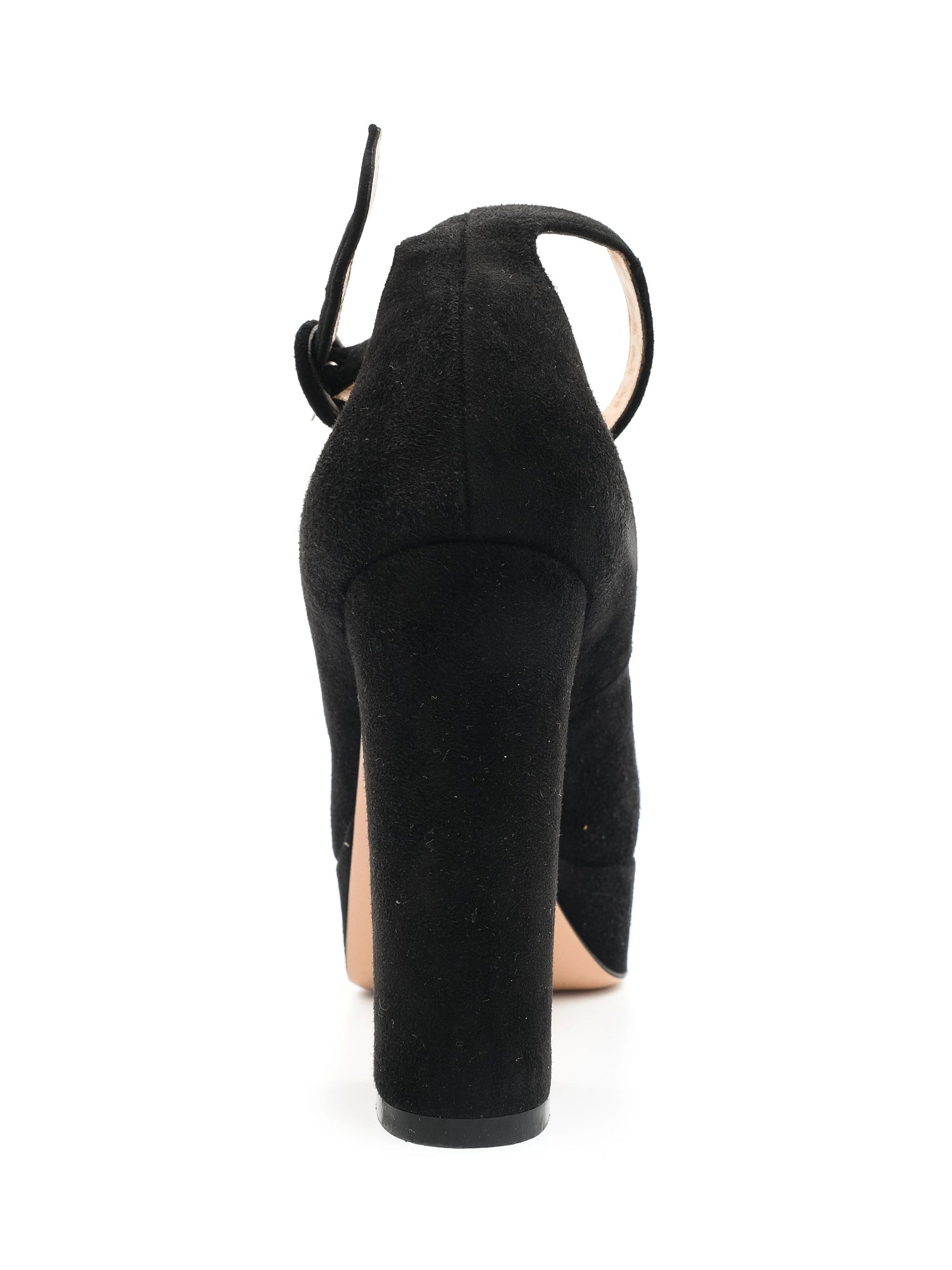 EXCELLENT Gianvito Rossi Black Suede Ankle Strap Platform Shoes Size 37.5