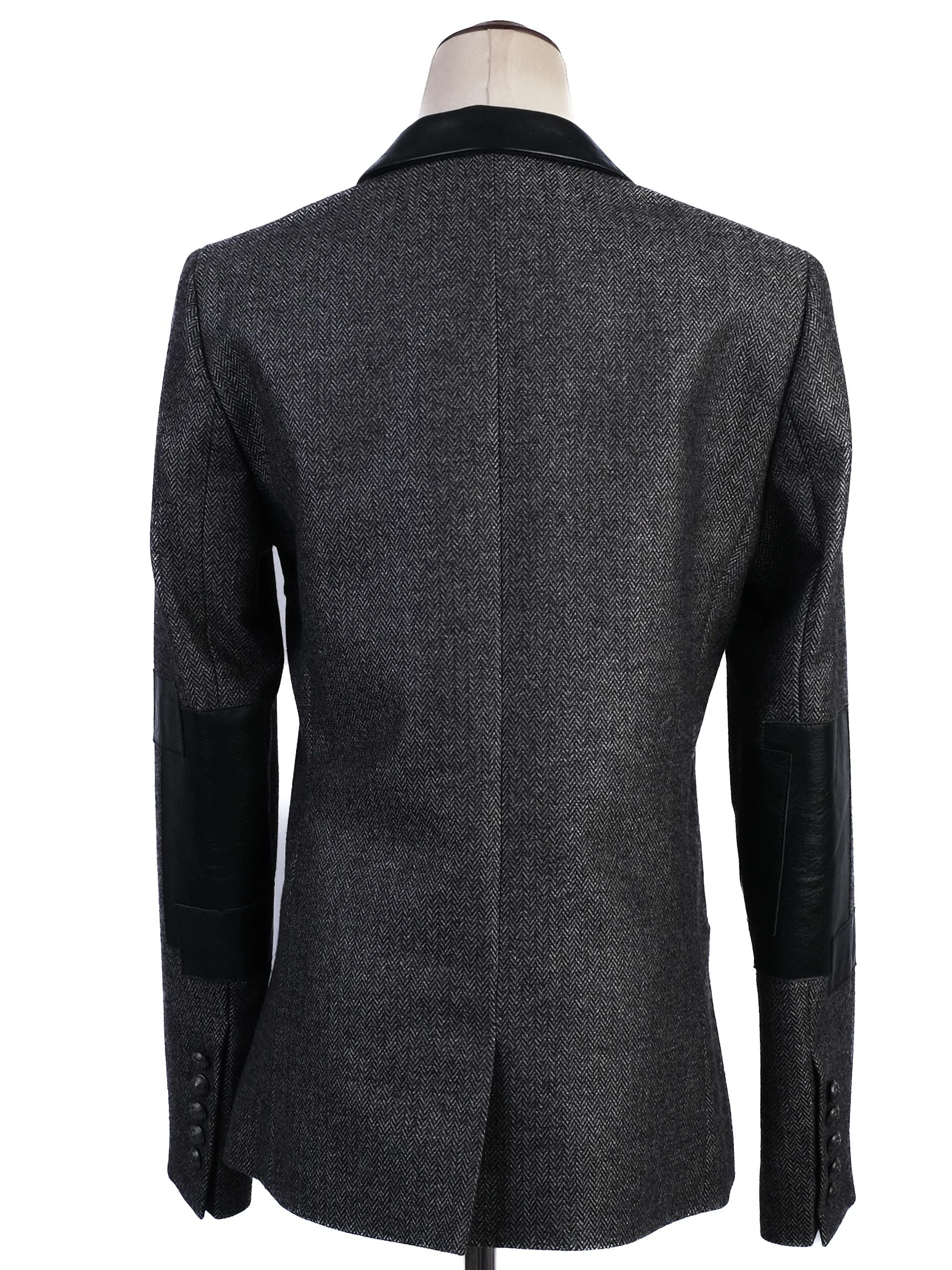 Excellent Zadig&amp;Voltaire Gray Wool Blazer with Black Collar Size N/A