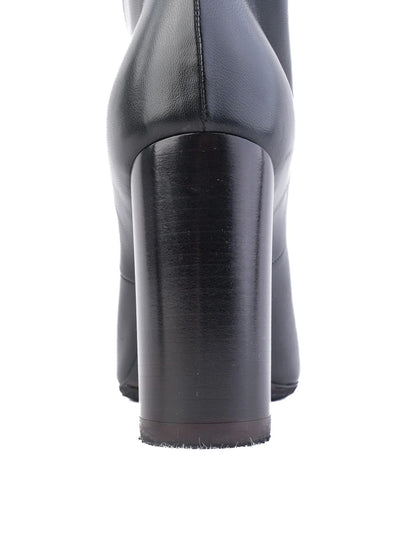 Excellent Saint Laurent Black Leather Knee-High High-Heels Size 36