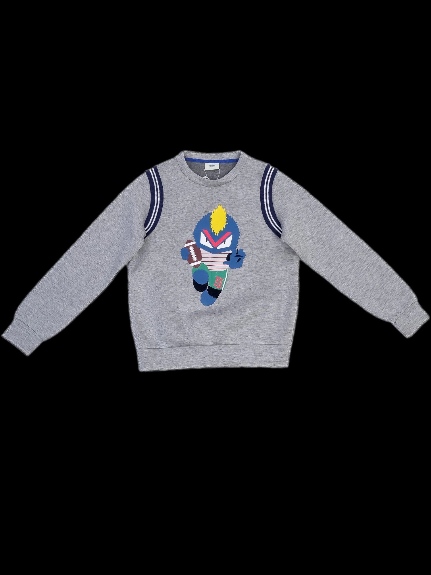 Excellent Fendi Gray Kids Sweatshirt Size 12 Cartoon Design