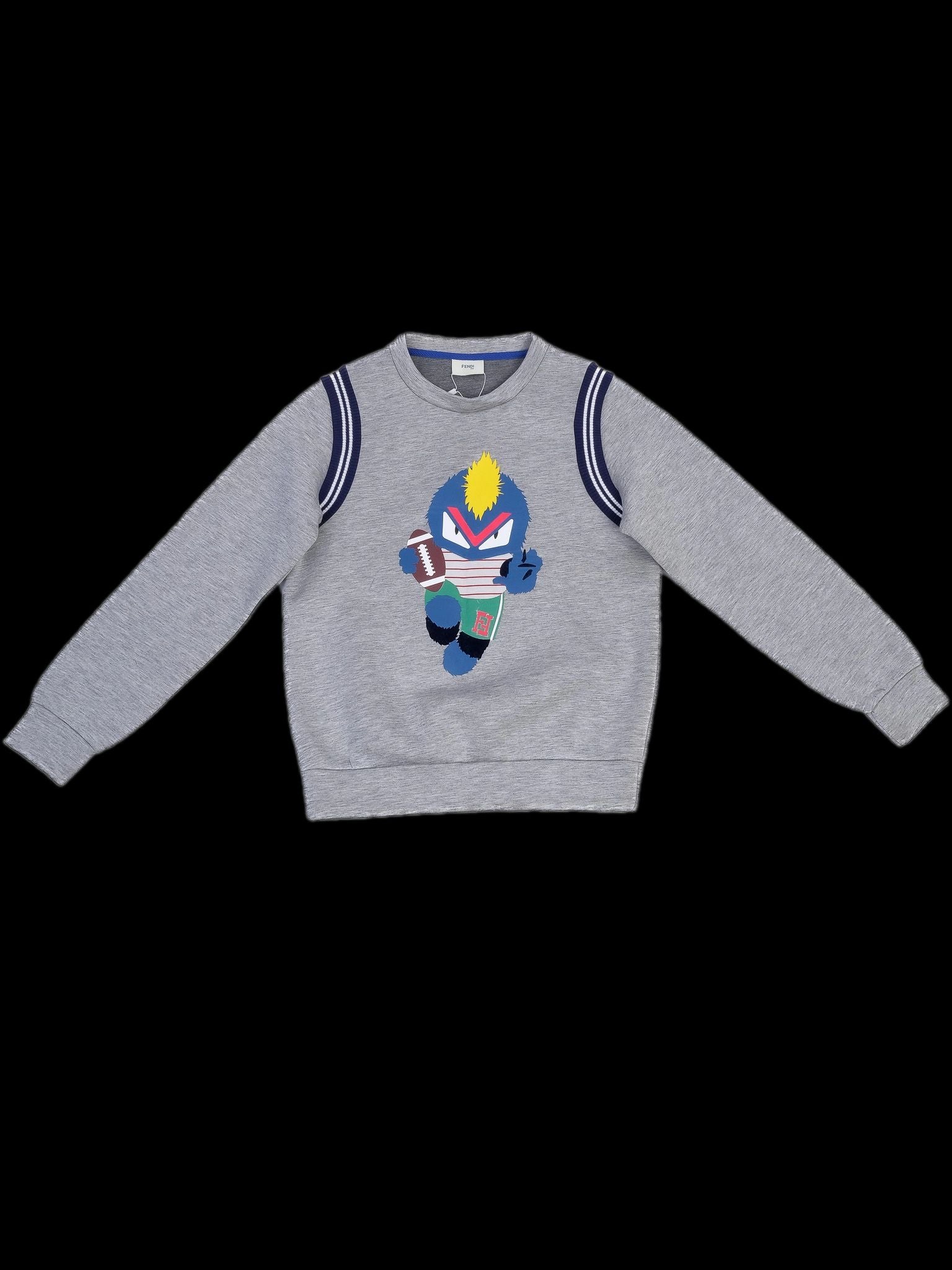Excellent Fendi Gray Kids Sweatshirt Size 12 Cartoon Design
