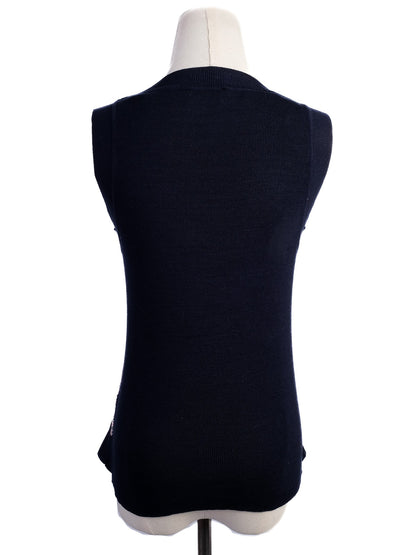 Excellent Red Valentino Sleeveless Top XS Combined Cotton Anchor Design