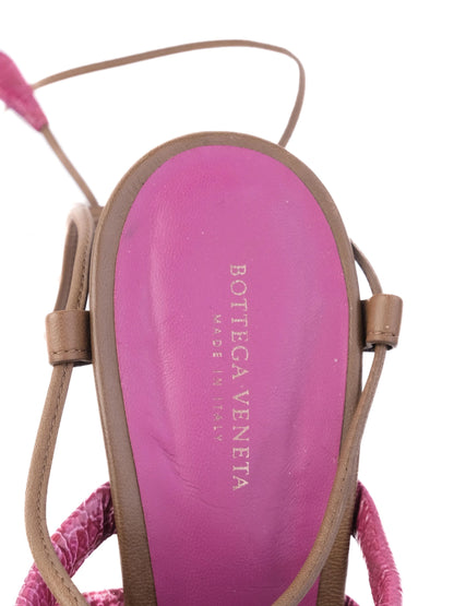 Perfect Bottega Veneta Purple Leather High-Heeled Sandals