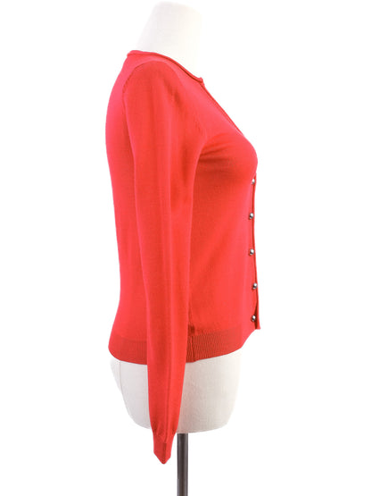 EXCELLENT Moschino Red Wool Cardigan Sweater Size S