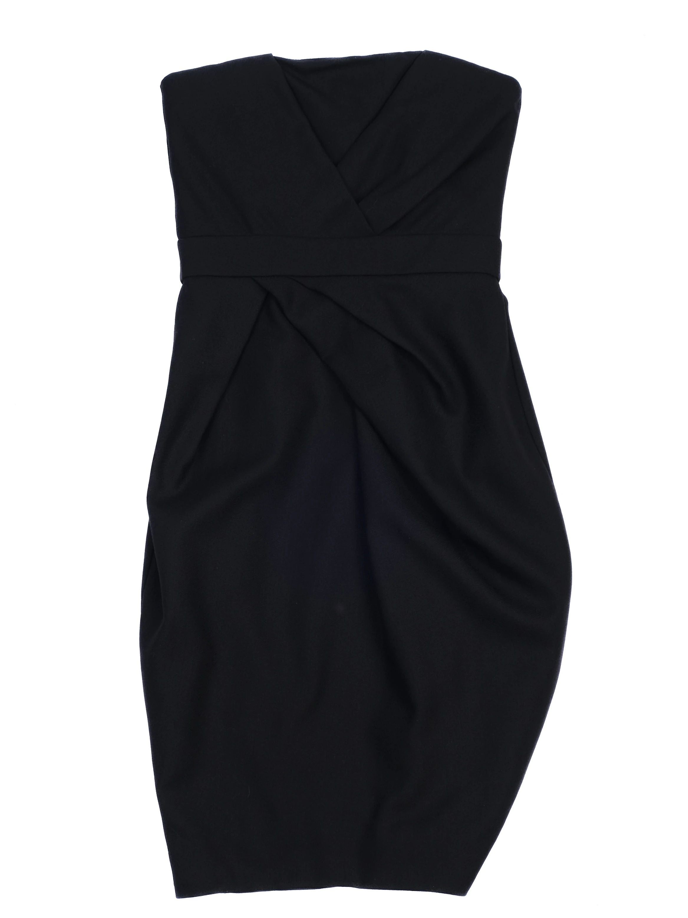 NEW By Malene Birger Black Wool Strapless Dress Size XS