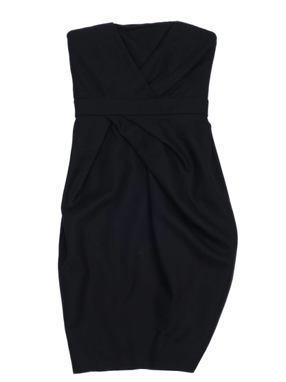 NEW By Malene Birger Black Wool Strapless Dress Size XS