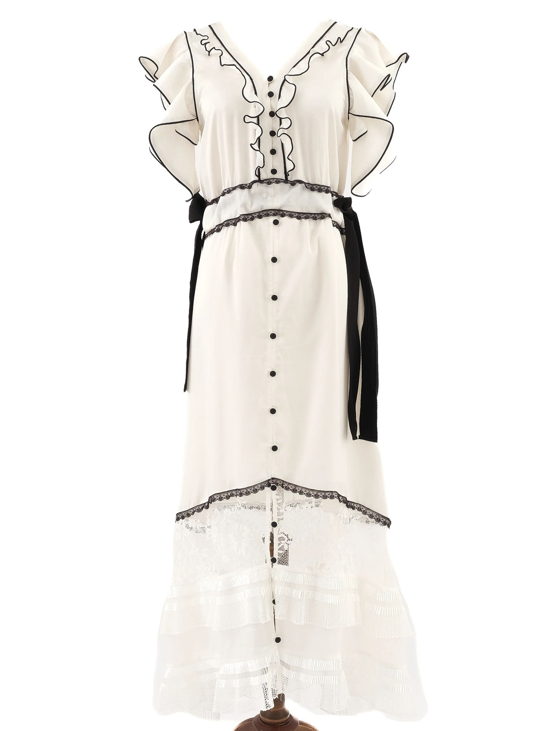 Self-Portrait White Dress with Black Details Size S Excellent Condition
