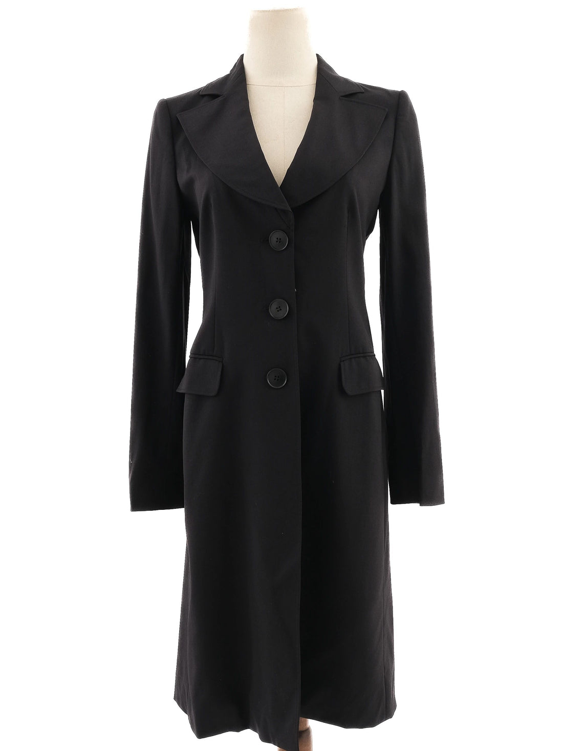 Excellent Emporio Armani Black Wool WomenÕs Coat Size S