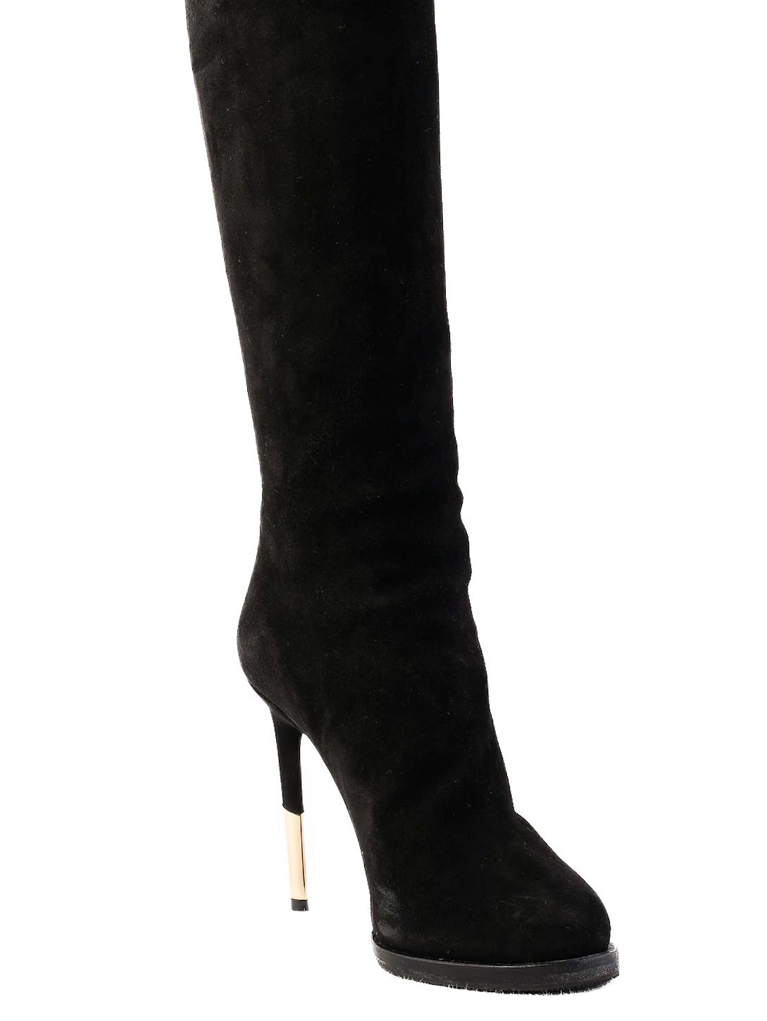 Excellent Givenchy Black Leather High-Heeled Boots Size 35