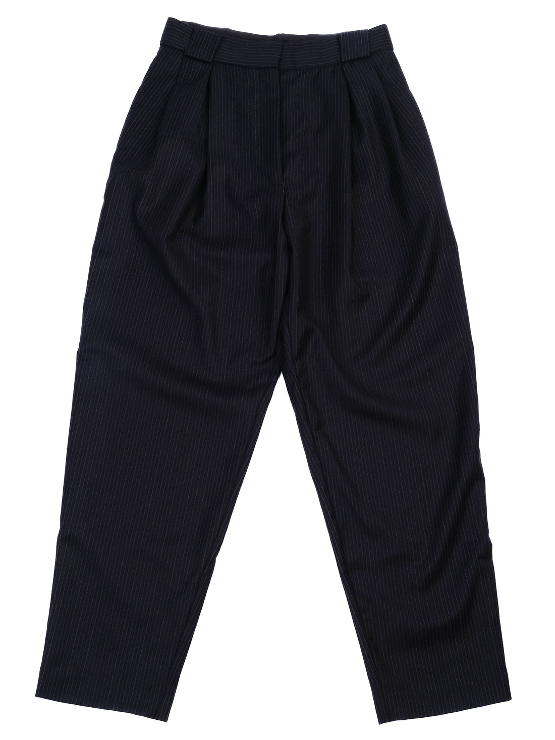 Excellent Tara Jarmon Blue Wool Pants Size S Pinstriped Design