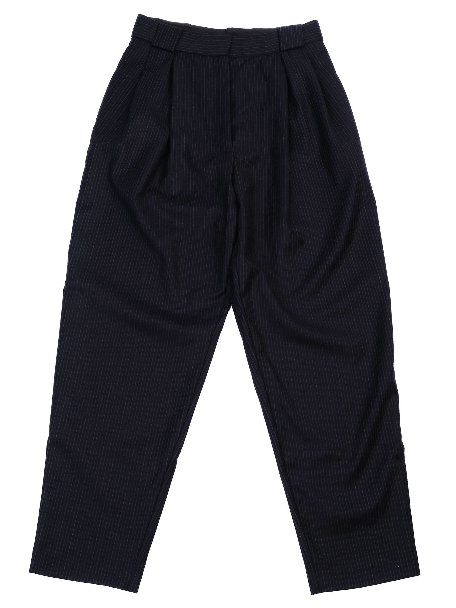 Excellent Tara Jarmon Blue Wool Pants Size S Pinstriped Design